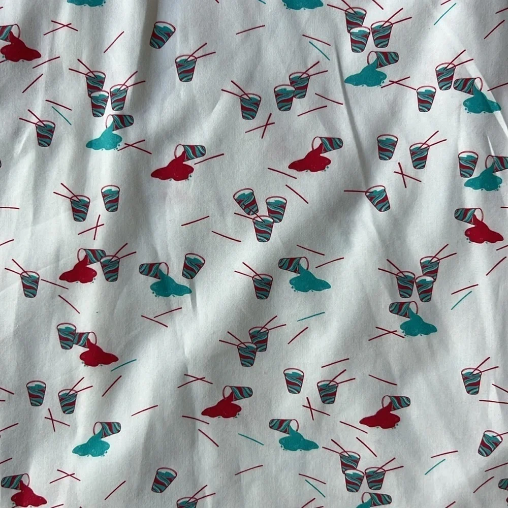 Original Penguin Shirt White Cotton Slurpee Short Sleeve Button Up Size Medium